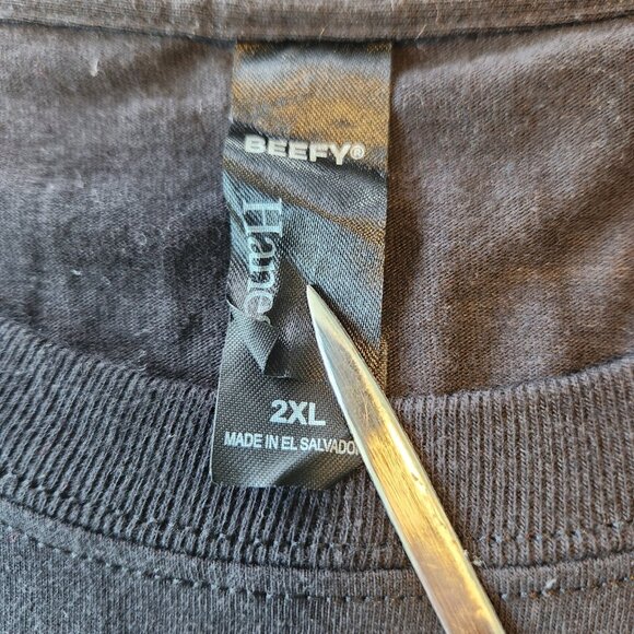 Purdue Boilermakers T-Shirt NCAA Black Hanes Beefy Tee Embroidered XXL 2XL EUC - Picture 6 of 9